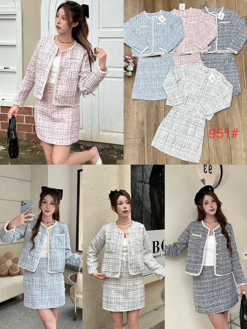 Women Elegant Winter Tweed Sets